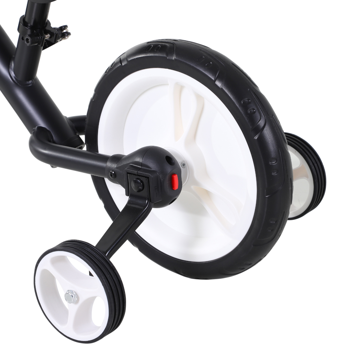 HOMCOM 2-in-1 Kids Balance Bike with Stabilizers, Black, Ages 2-5
