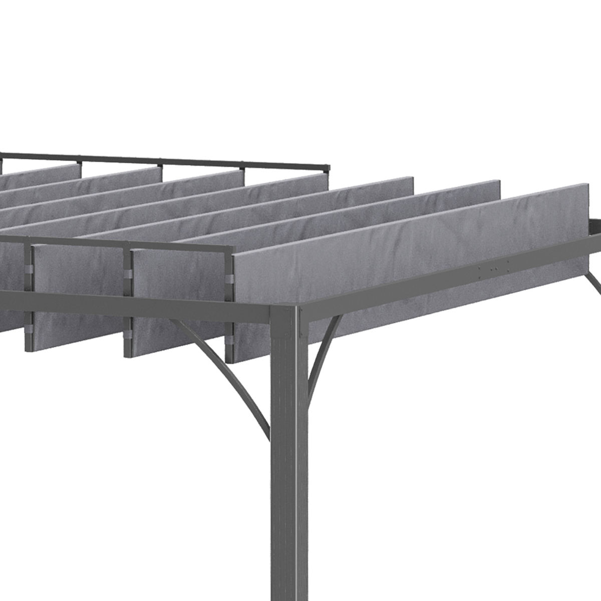 Outsunny 3 x 3m Outdoor Aluminium and Steel Pergola with 135° Louvered Roof, Grey