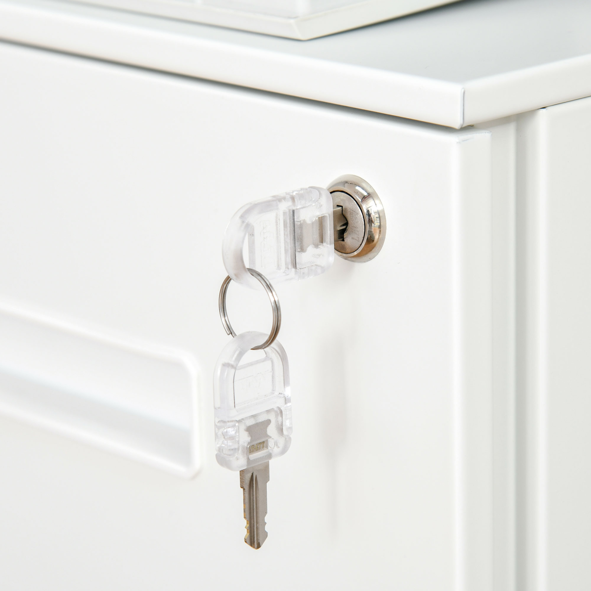 Mobile File Cabinet with Lock, Adjustable Partition, Rolling, White