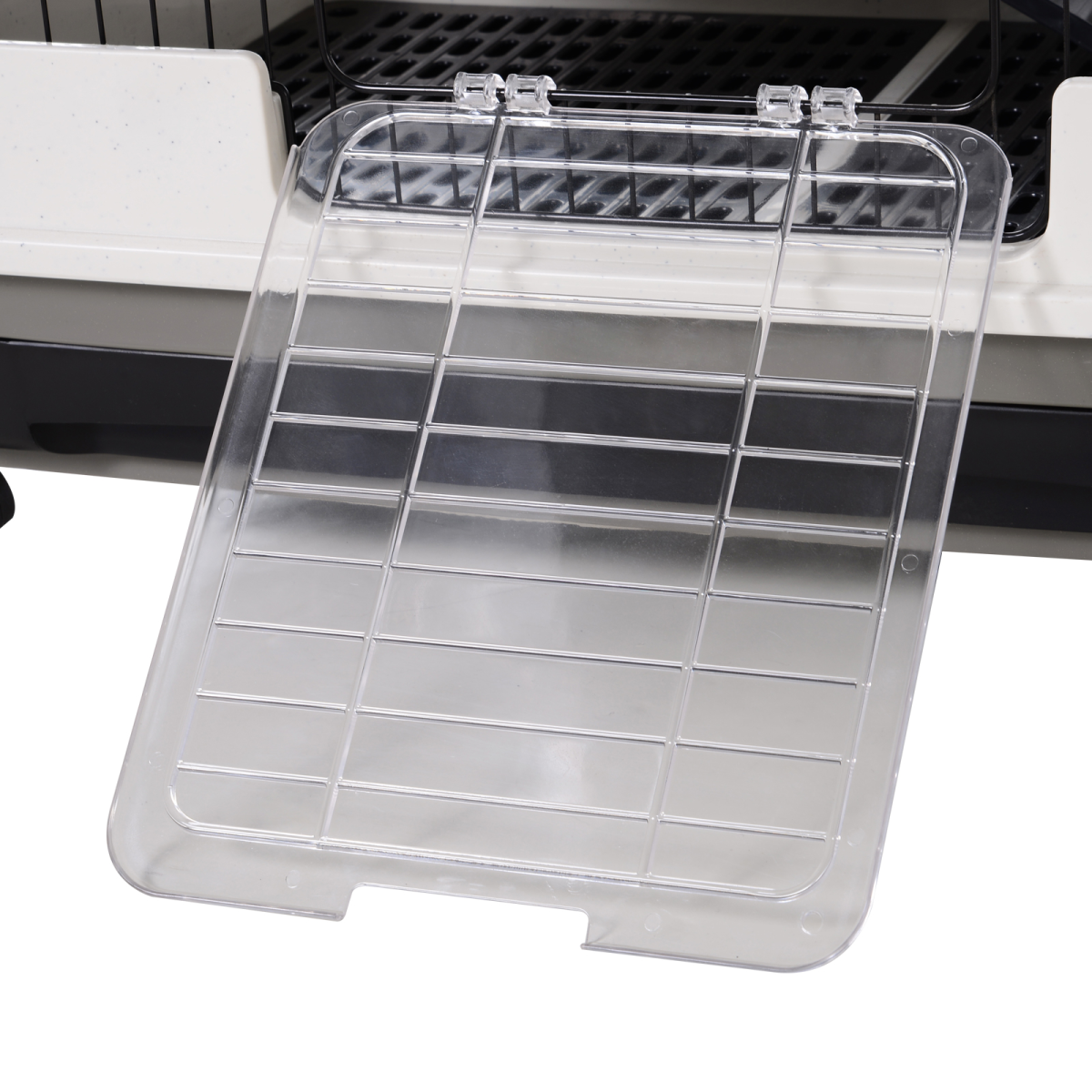 PawHut 3-Tier Small Animal Cage with Ramp for Rabbits, Ferrets