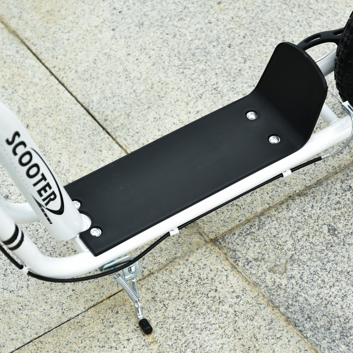 HOMCOM Dual-Brake Kick Scooter with 12-Inch Inflatable Wheels, Adjustable Height