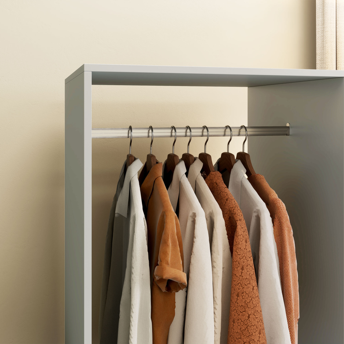 HOMCOM Grey Open Wardrobe Clothes Rail with Shelves & Wheels