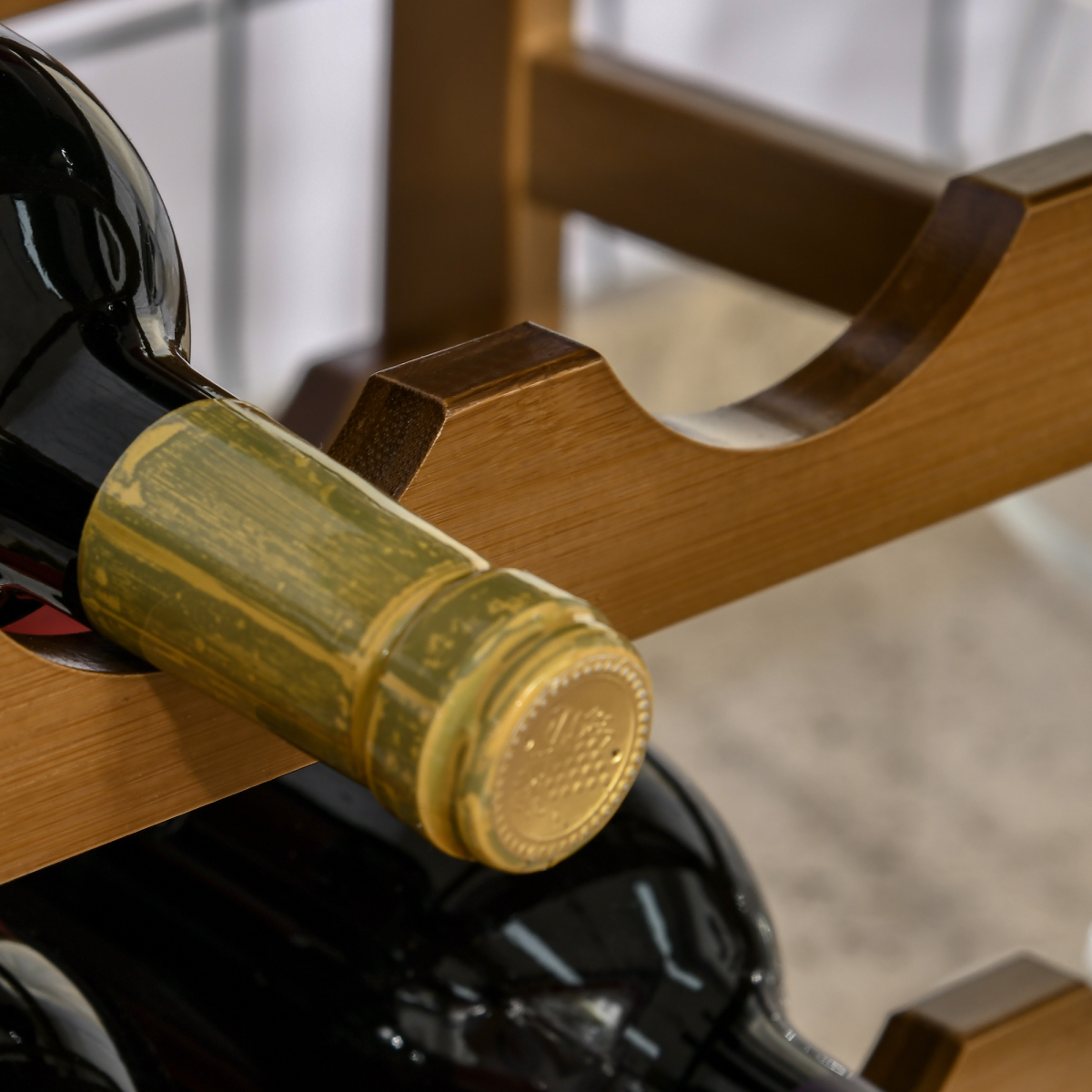 Bamboo 16-Bottle Wine Rack, 4-Tier Countertop Storage Display