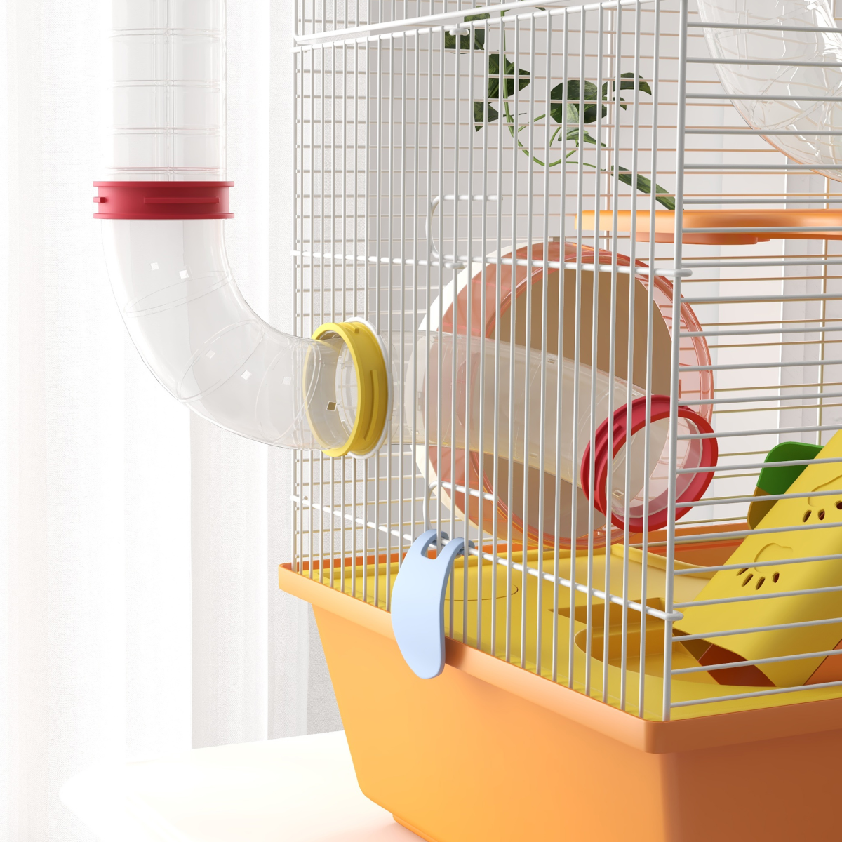 PawHut 3-Tier Hamster & Gerbil Cage with Wheel, Ramp, Dish & Bottle