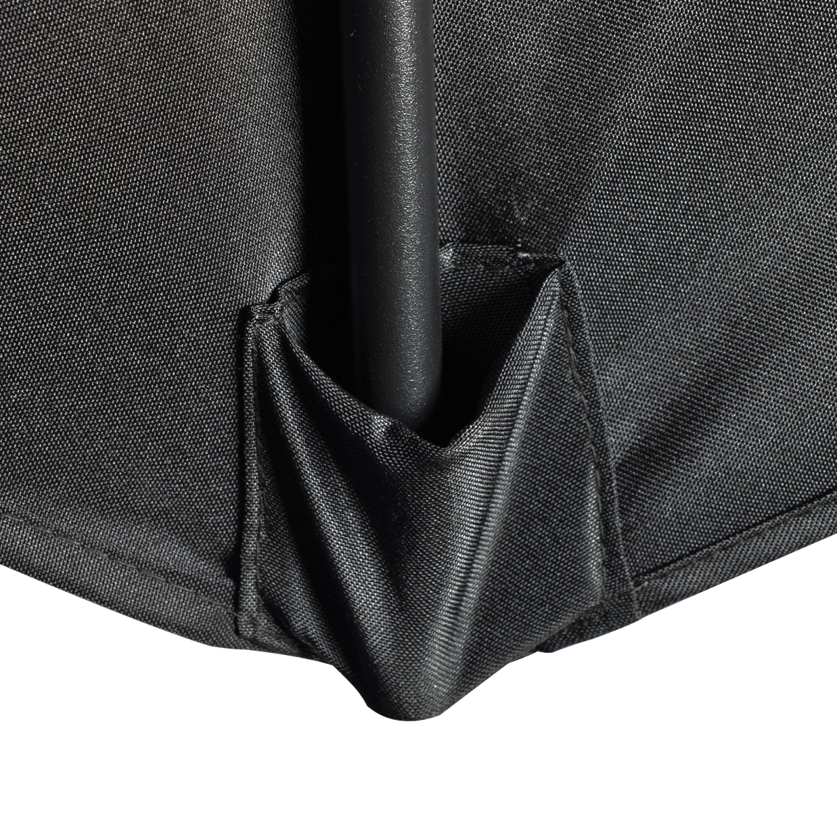 Outsunny 3 (m) Metal Frame Garden Furniture Parasol Half Round Umbrella Black