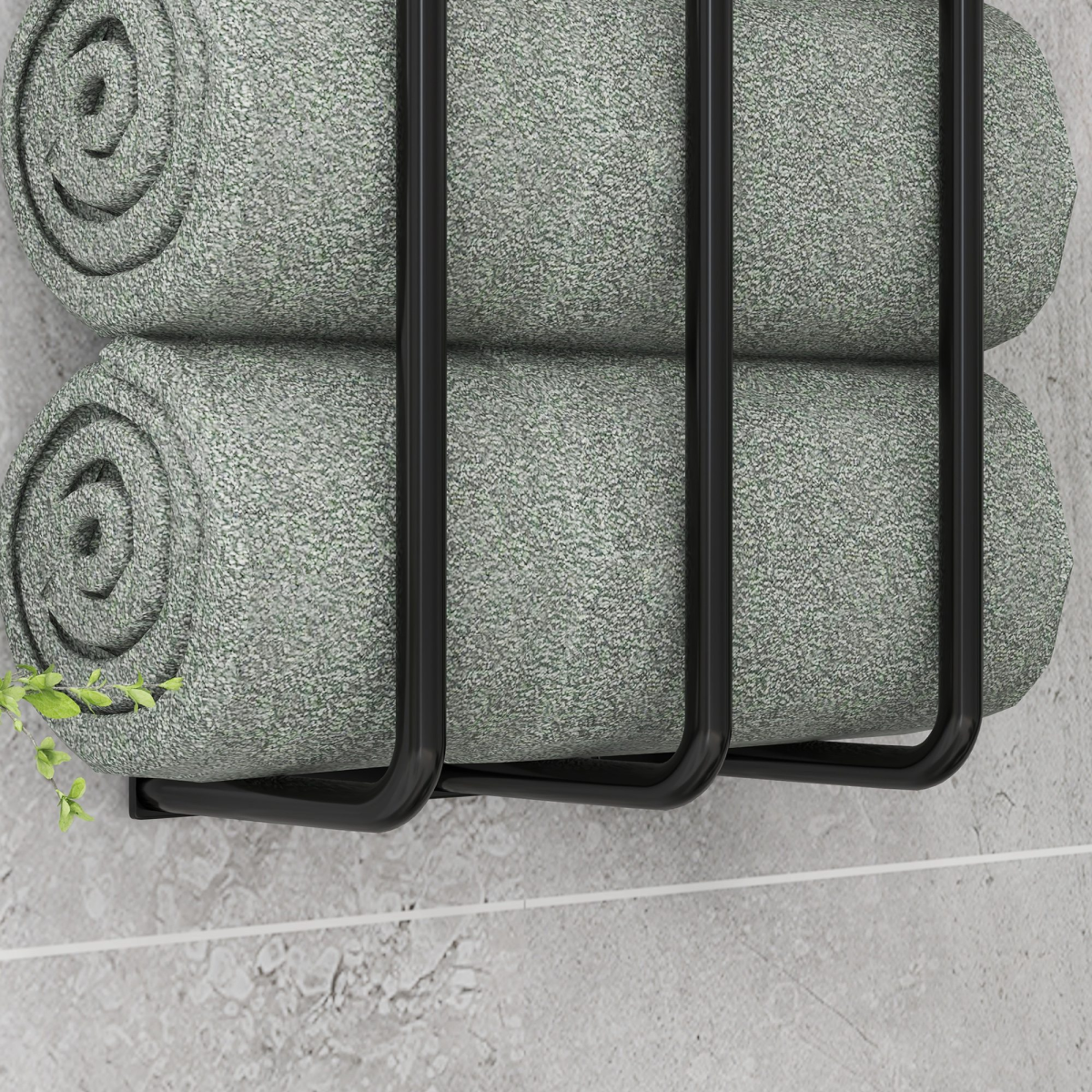 HOMCOM Wall Mounted Metal 3-Bar Towel Rack, Black
