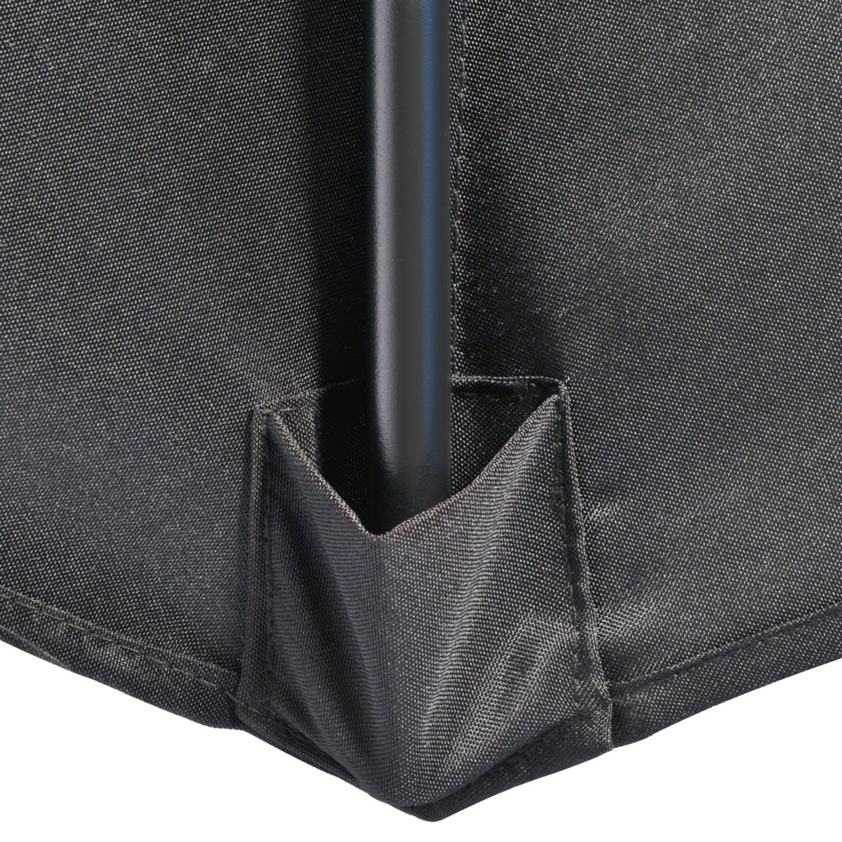 Outsunny 3(m) Half Round Parasol Garden Sun Umbrella Metal w/ Crank Black