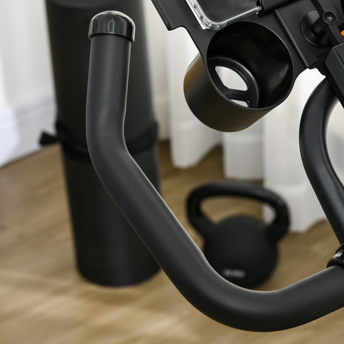 HOMCOM 8kg Flywheel Exercise Bike, Adjustable Height & Resistance, Black