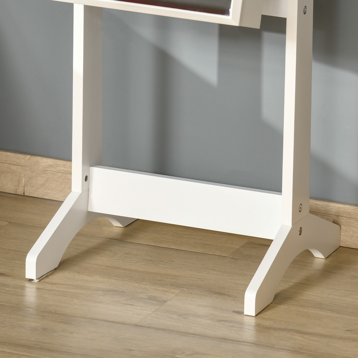 Freestanding Mirrored Jewellery Cabinet with Lockable Storage, White
