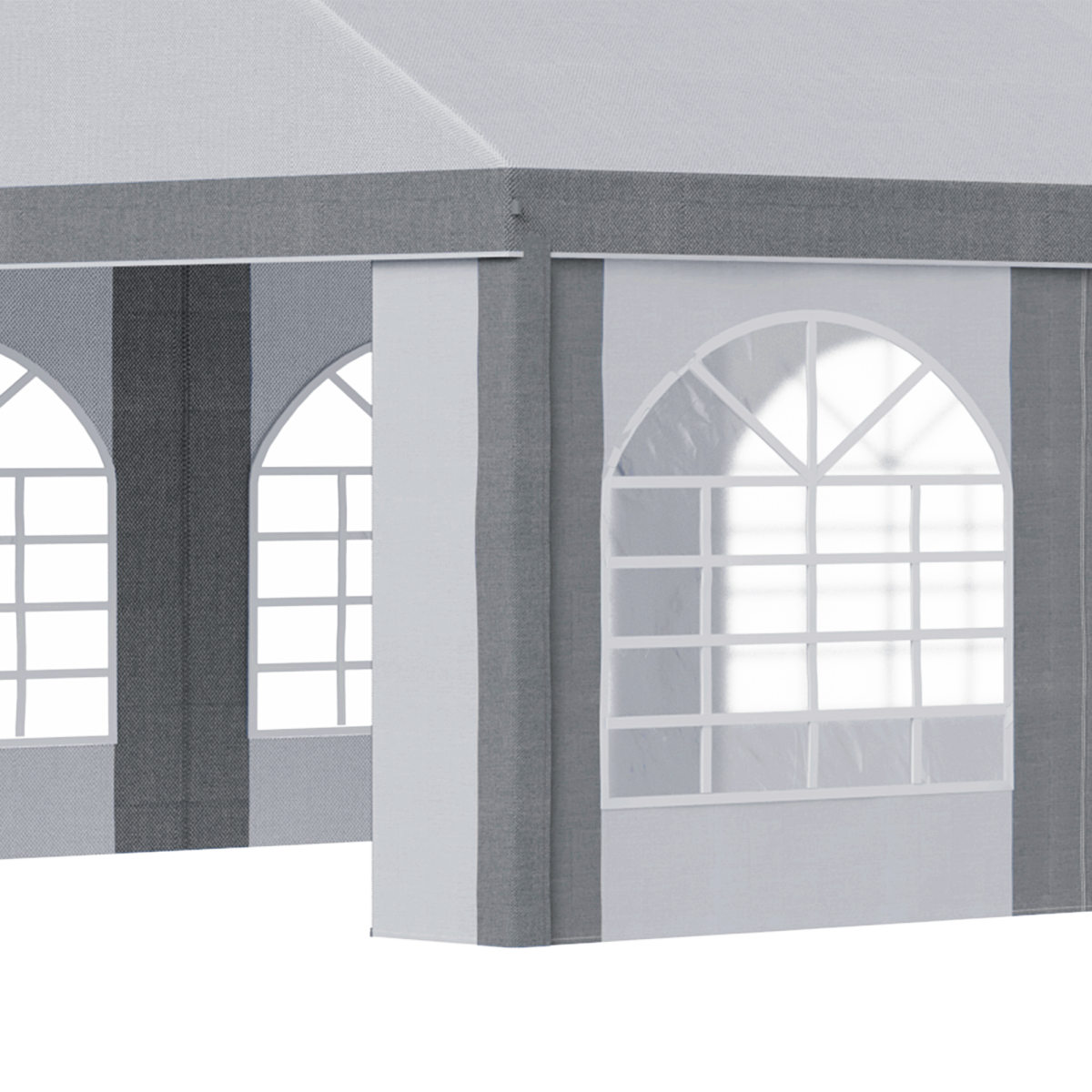 Outsunny 8 x 4m Party Tent Gazebo with Sides, 8 Windows, Double Doors