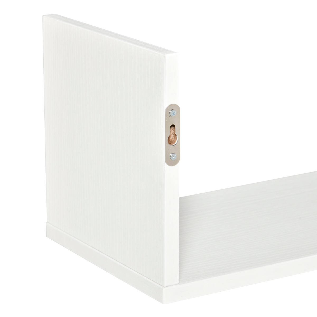 Set of 3 White Wooden Floating Wall Shelves Wall Mount Display Shelves