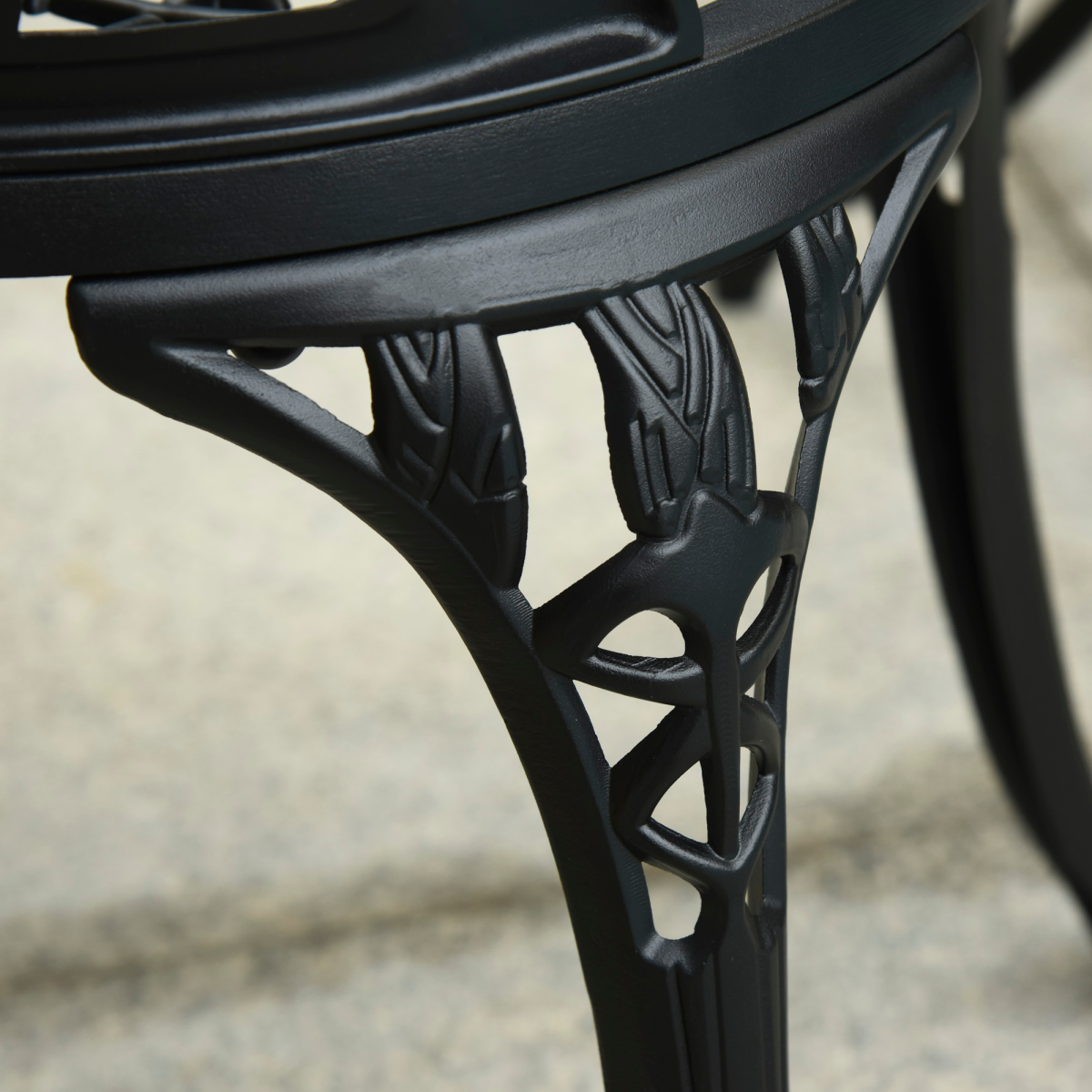 Outsunny 3 Piece Aluminium Bistro Set with Umbrella Hole, Black Garden Furniture