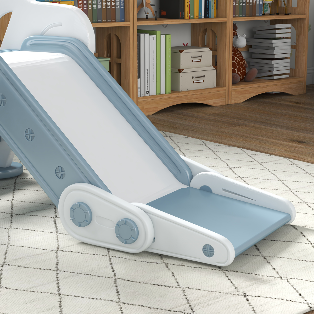 ZONEKIZ Foldable Kids Slide, Non-Slip Steps, 18-36 Months, Grey