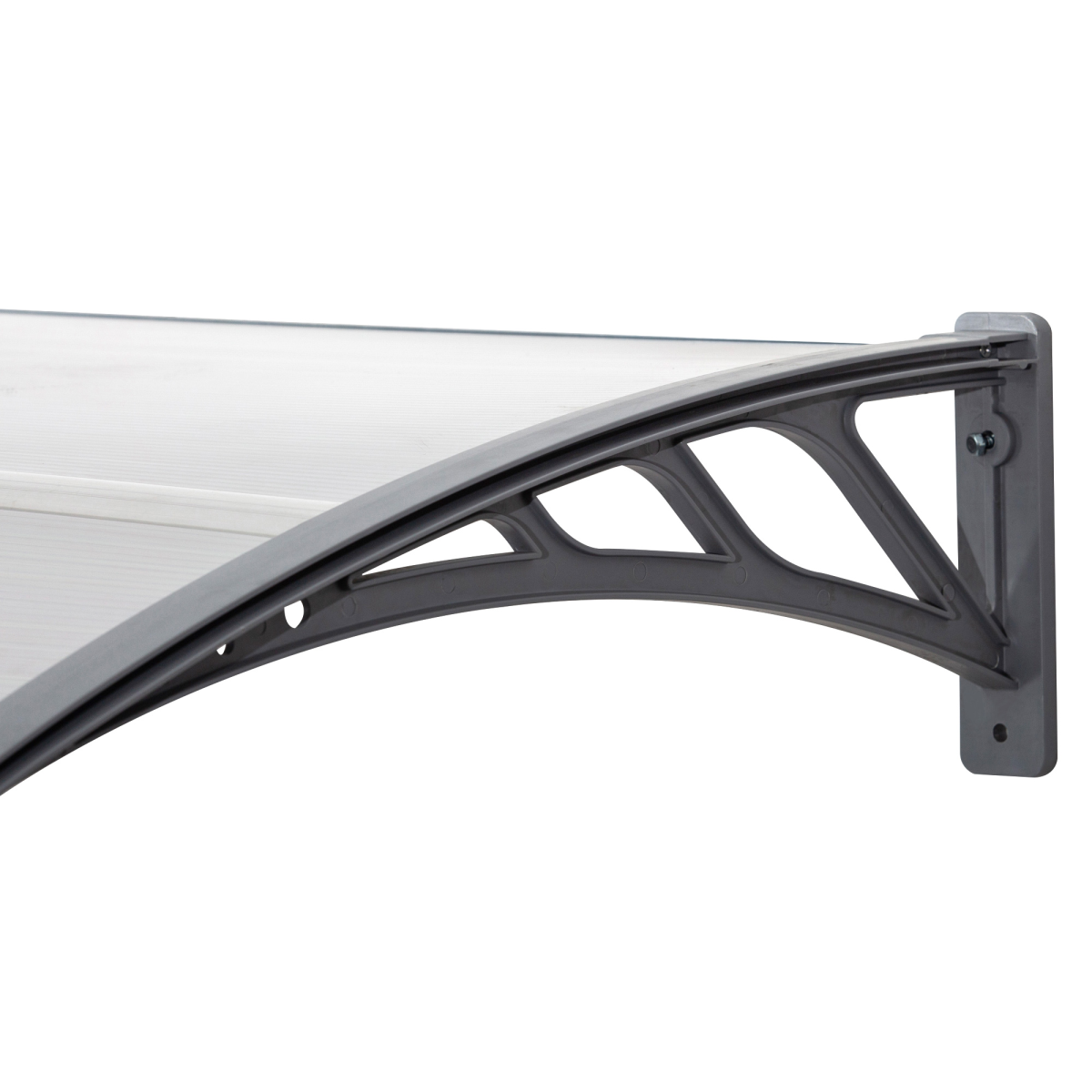 Outsunny Clear Polycarbonate Door Canopy Awning with UV-Resistant Layer, PP Bracket, Wall Mount Kit for Windows, Doorways and Balconies