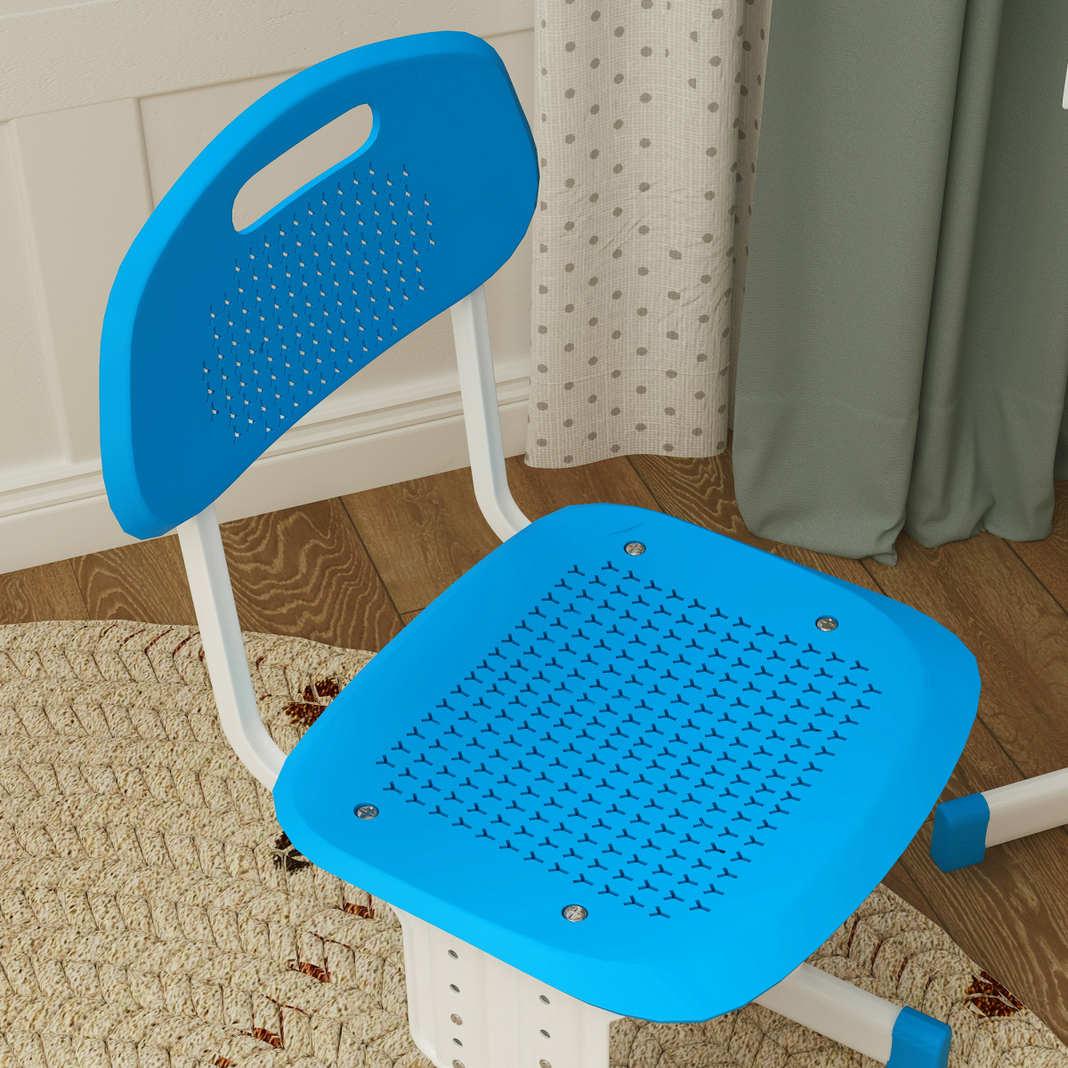 HOMCOM Adjustable Kids Desk and Chair Set with Drawer, Blue