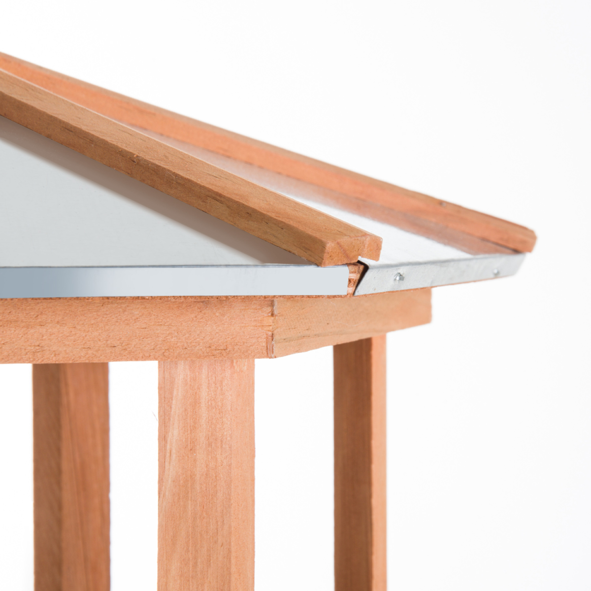 PawHut Wooden Free Standing Bird Feeder Table with Metal Roof for Garden, Patio