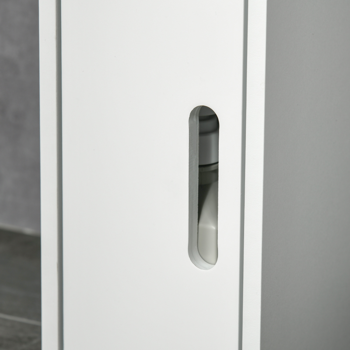 kleankin White Freestanding Bathroom Cabinet with Open Shelves, 3 Cupboards