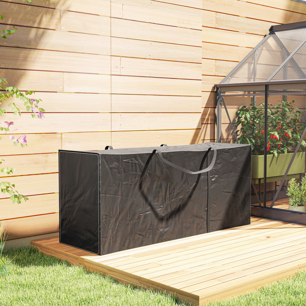Outsunny 720L Waterproof Garden Cushion Storage Bag, 600D Oxford