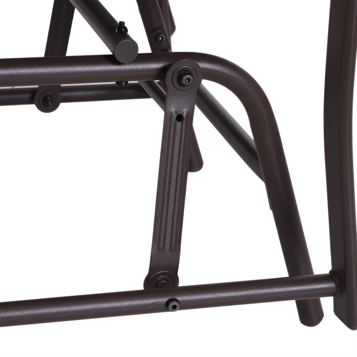 Outsunny Double Glider Chairs with Glass Table, High Back