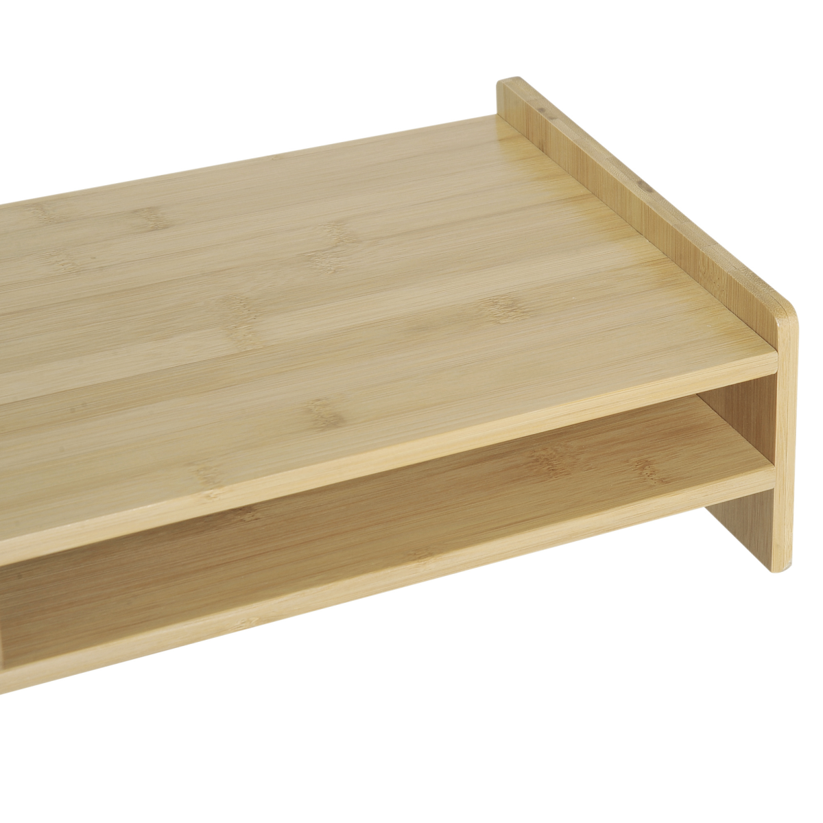 HOMCOM Bamboo Monitor Riser Desk Organizer with Drawer
