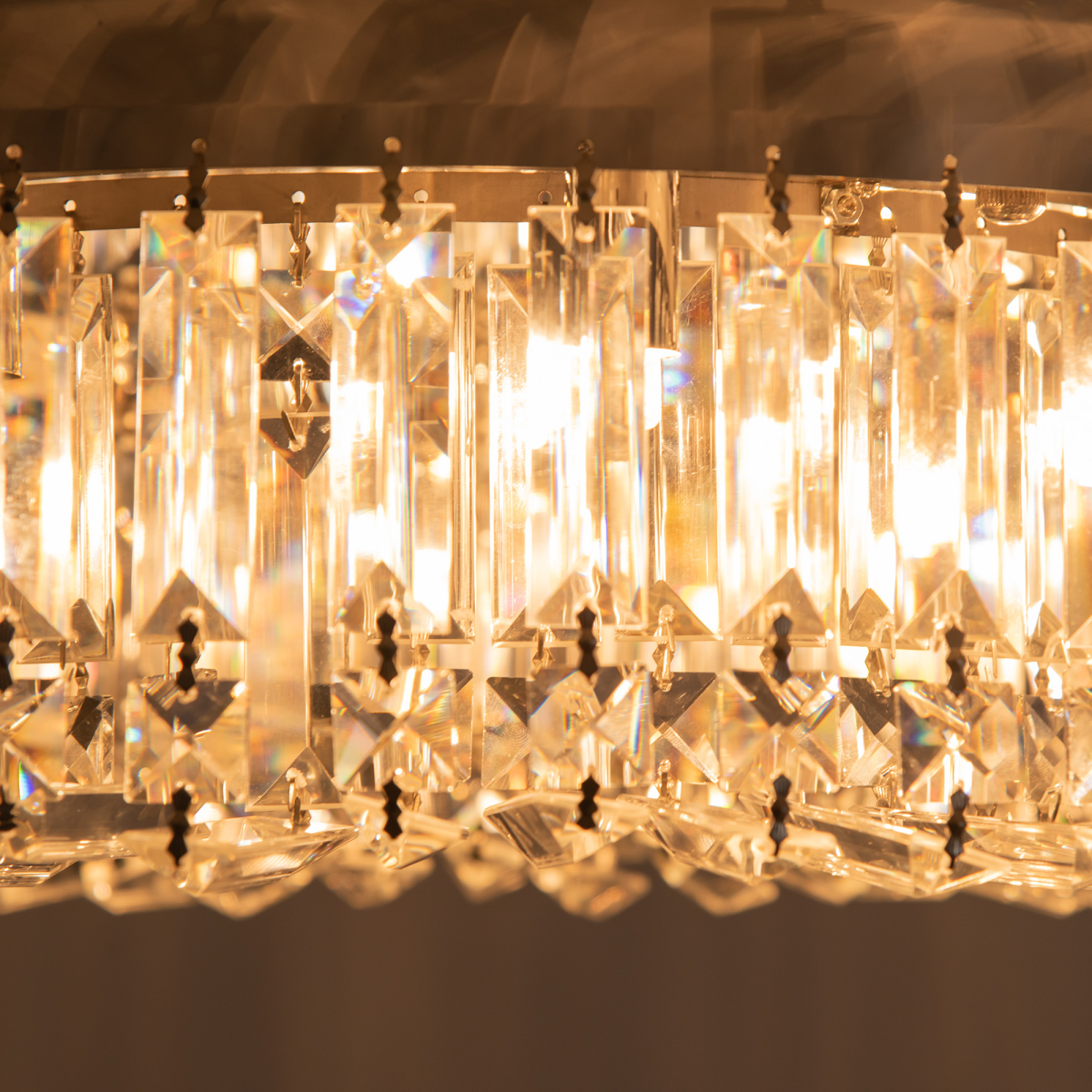 HOMCOM Crystal Ceiling Light Chandelier, Stainless Steel, Silver