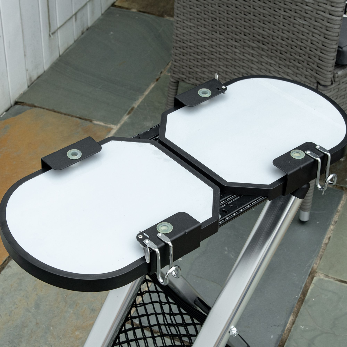 Outsunny Foldable 2 Burner Gas BBQ Grill Trolley with Side Shelves and Thermometer