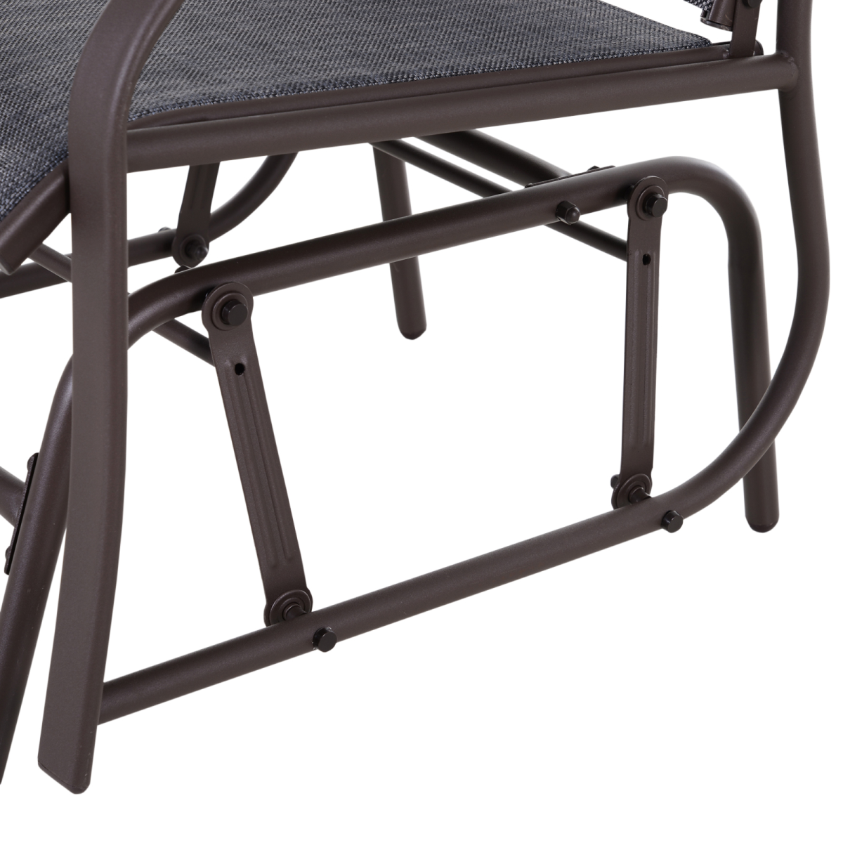 Outsunny 3-Piece Outdoor Glider Rocking Chair Set with Table, Steel Frame, Grey