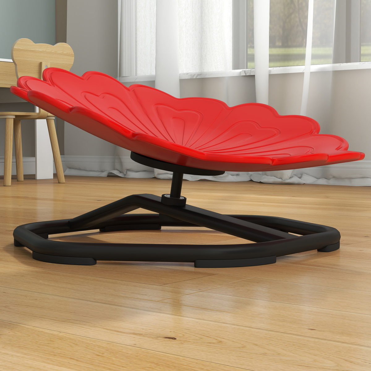 AIYAPLAY Kids 360° Swivel Sensory Spinning Chair, Red