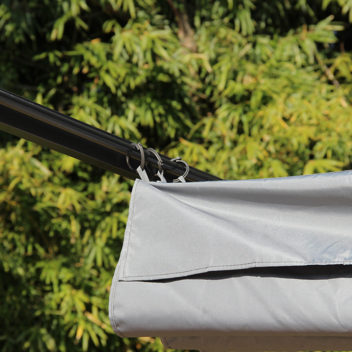 Outsunny 3.5m x 3.5m Metal Pergola Gazebo with Retractable Grey Canopy, Powder-Coated Steel Frame