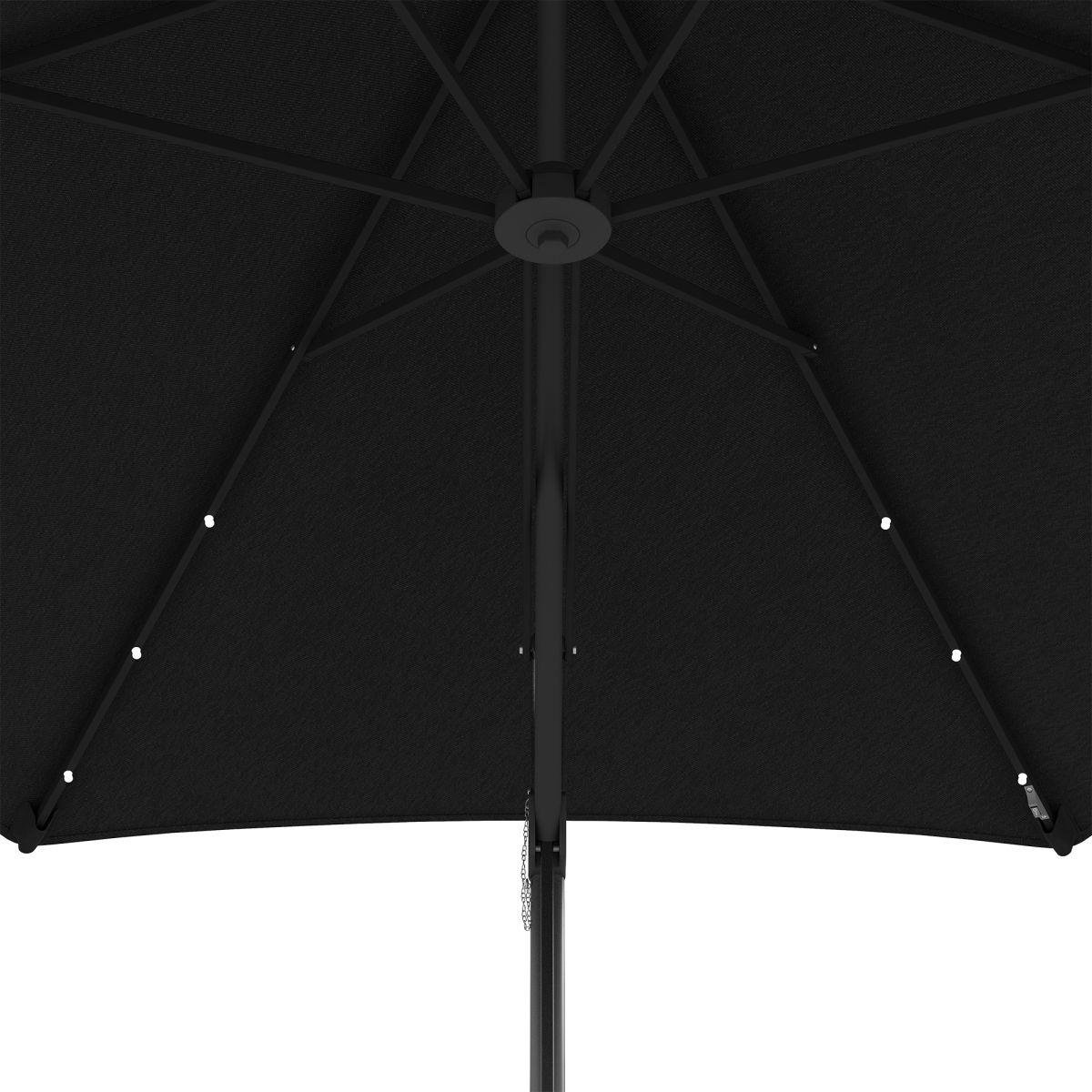 Outsunny 3m Cantilever Garden Parasol Umbrella with Solar LED Lights, Cover and Cross Base, Black