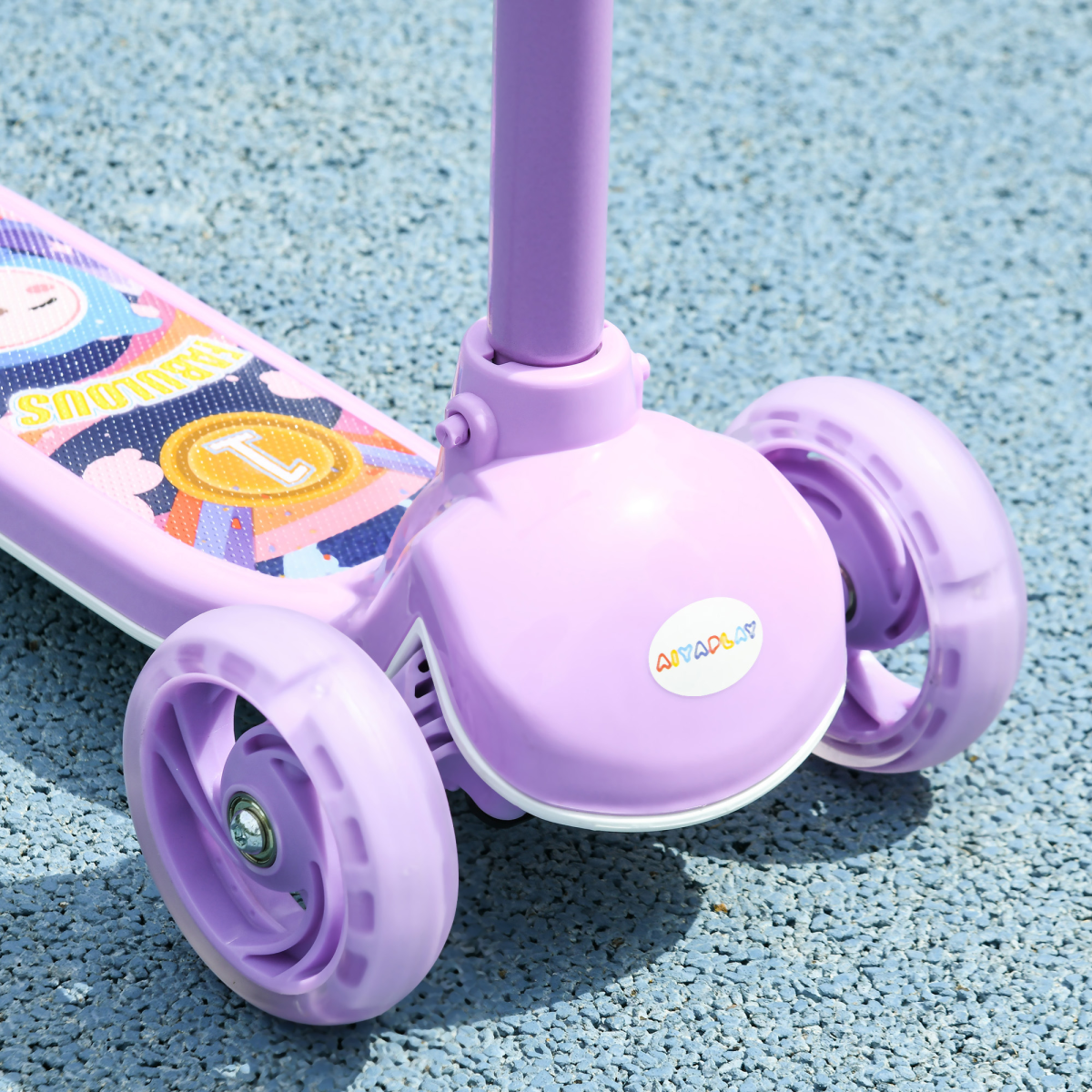AIYAPLAY Kids 3-Wheel LED Scooter, Adjustable Height, Purple, 2-6 Years