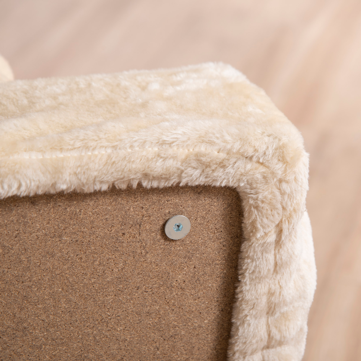 PawHut Beige Portable Dog Stairs with Washable Plush Cover for Beds & Sofas