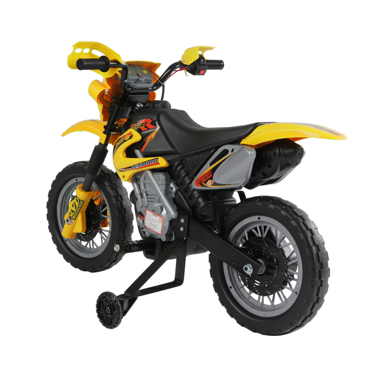 Kids Motocross Ride On Motorcycle with Lights, Music & Horn, Yellow
