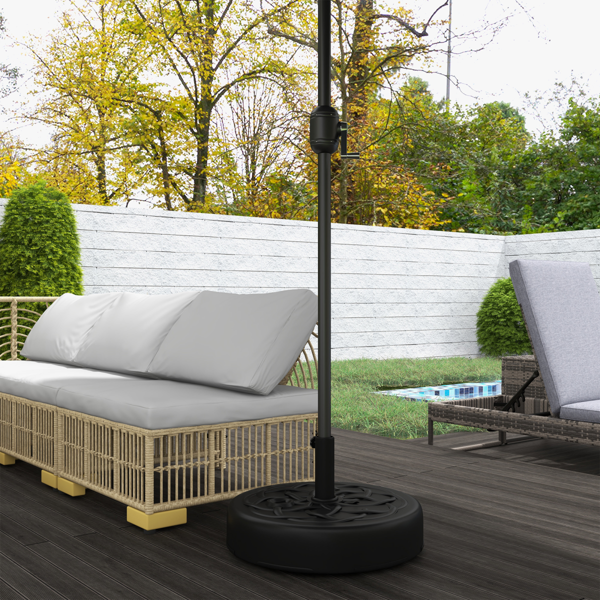Outsunny Fillable Garden Parasol Base, 25kg Water/35kg Sand Stand
