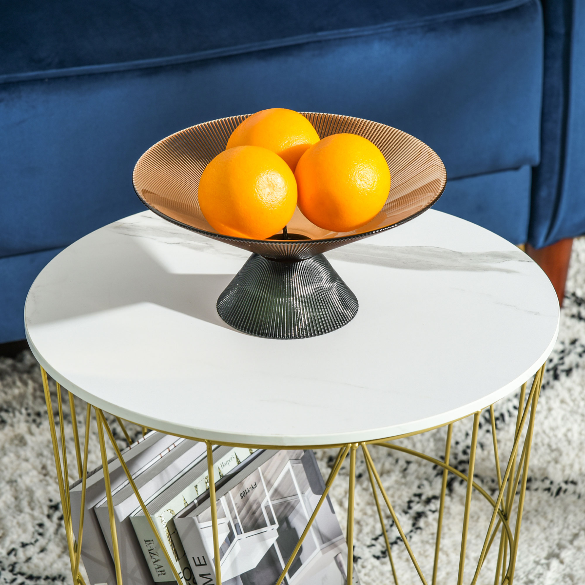 HOMCOM Set of 2 Nesting Side Tables with Removable Top, White