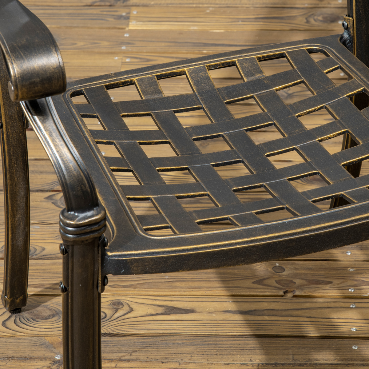 Outsunny 7-Piece Cast Aluminum Patio Dining Set with Cushions, Bronze