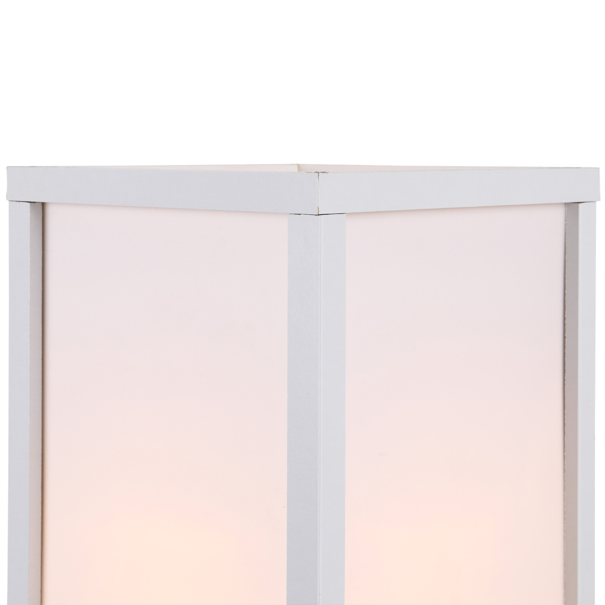 HOMCOM 4-Tier Floor Lamp with 3 Storage Shelves, White