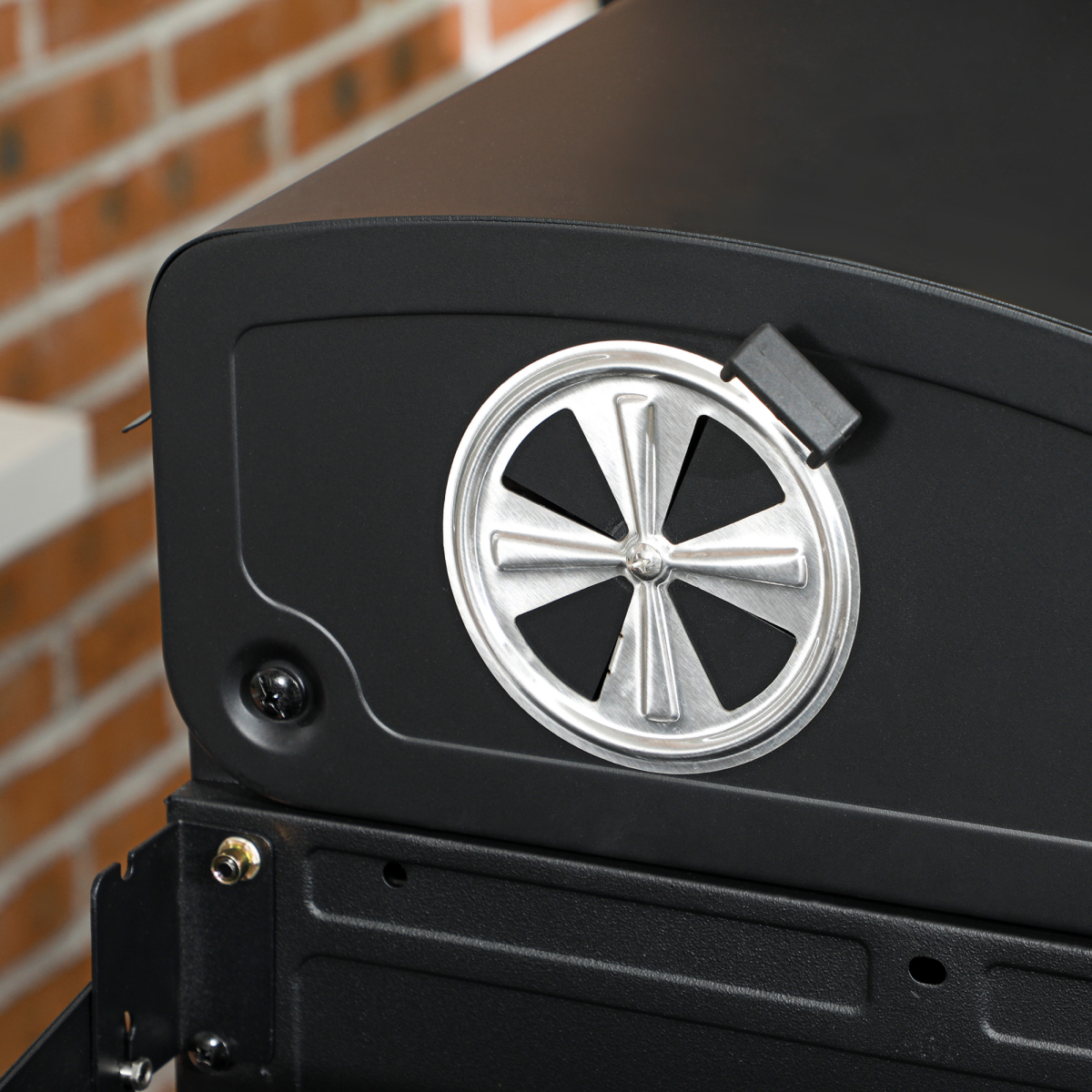 Outsunny Dual Fuel BBQ Grill with Wheels and Warming Rack