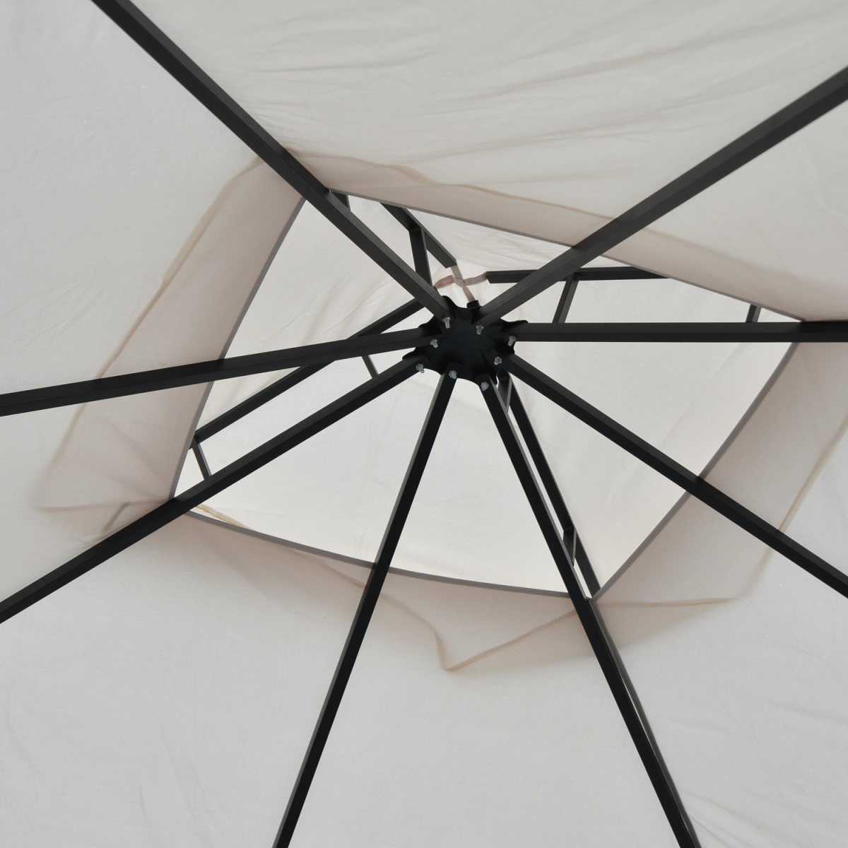 Outsunny 3m x 3m Beige Waterproof Metal Gazebo with Sides