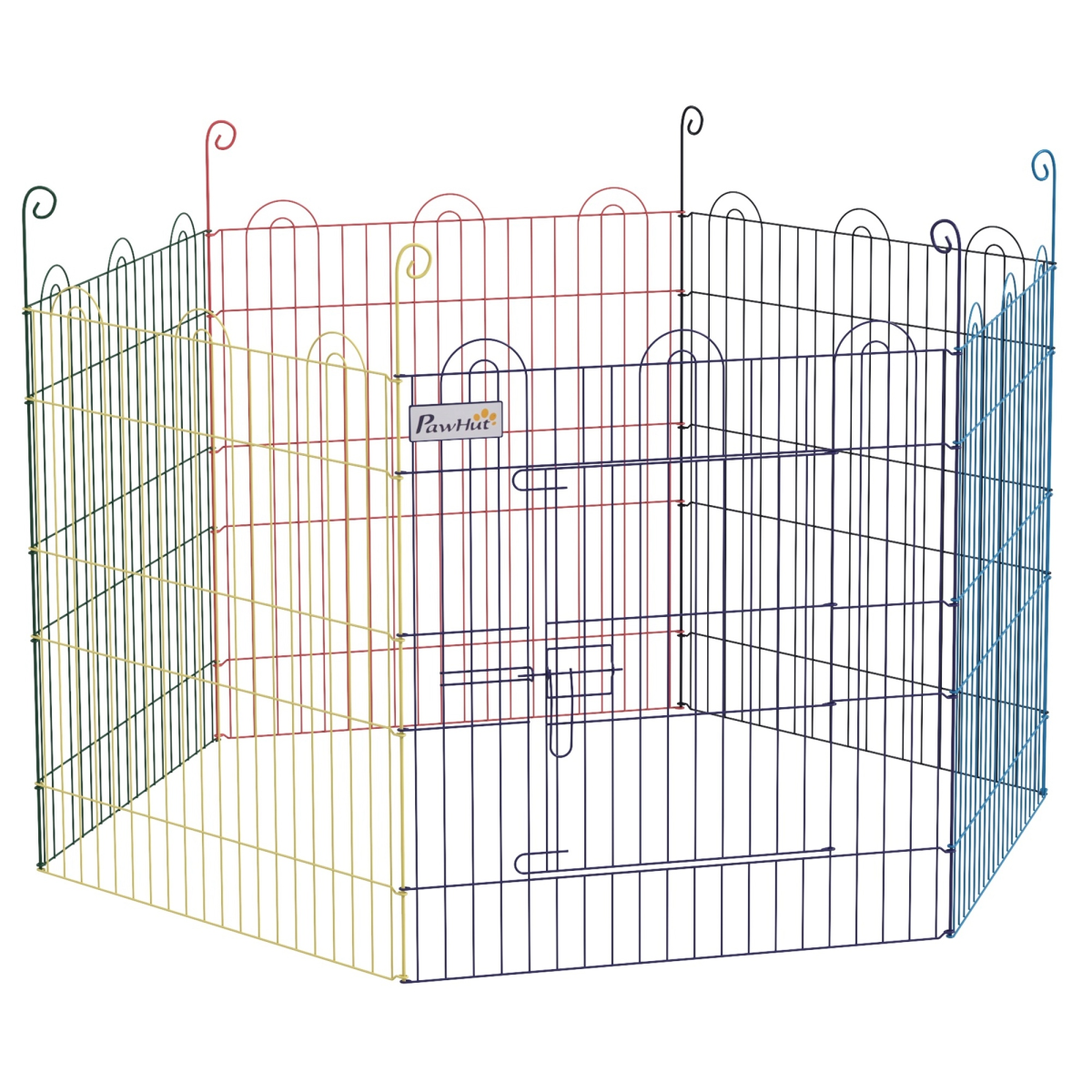 PawHut 6-Panel Dog Puppy Playpen Crate Kennel with Door