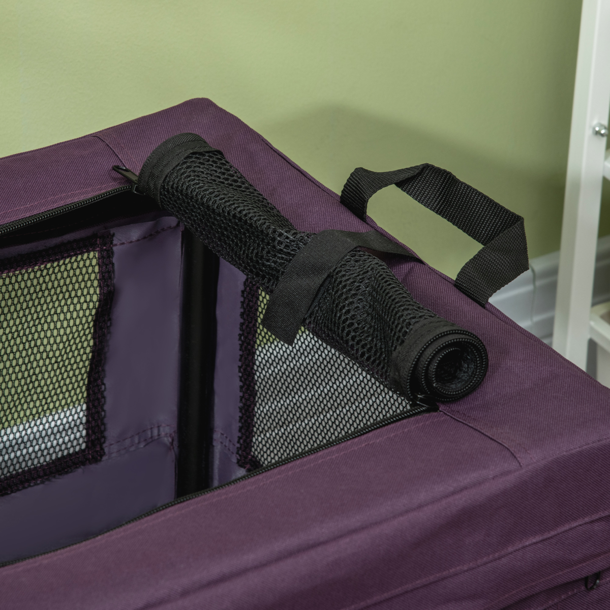 Foldable Pet Carrier Bag with Cushion, 60cm, for Cats and Miniature Dogs, Purple