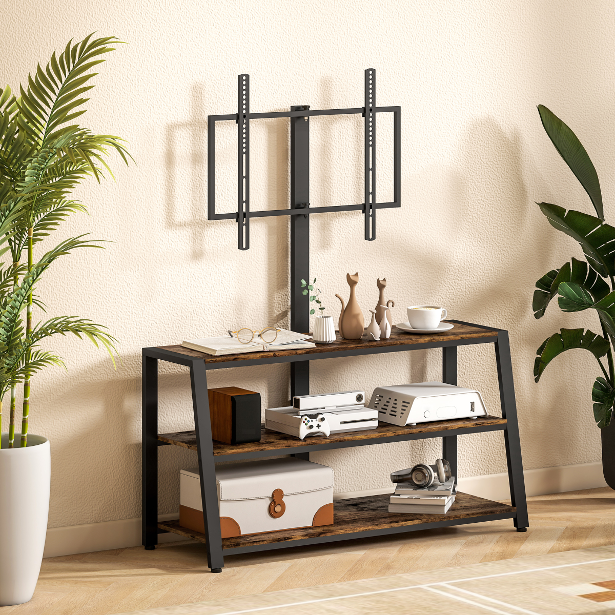 HOMCOM TV Stand with Swivel Bracket for 32-65 Inch TVs