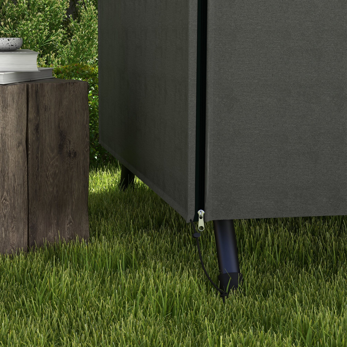 Outsunny Outdoor Swing Chair Cover, Garden Furniture Protector, 205 x 124 x 164 cm, Dark Grey