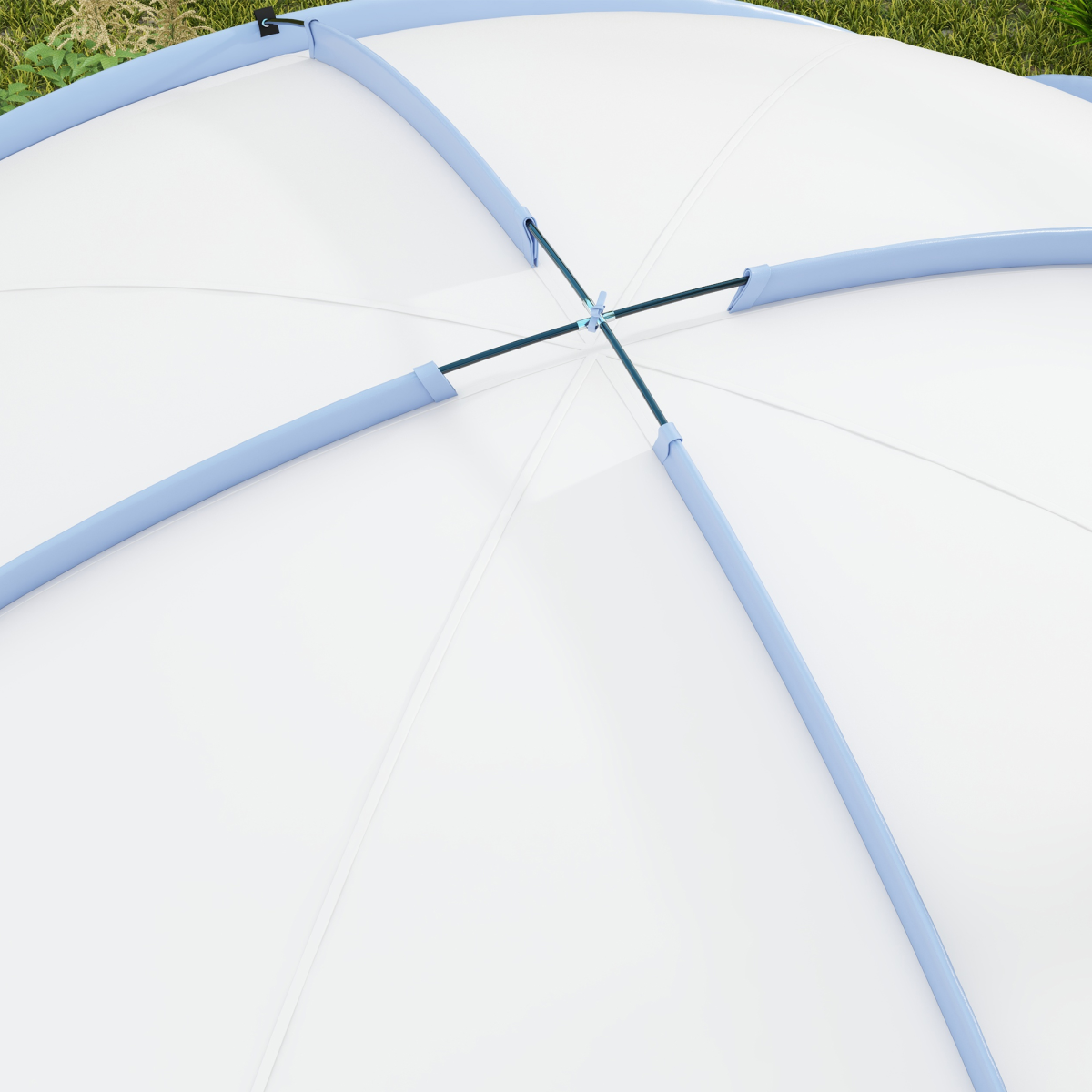 Outsunny Outdoor Gazebo Party Tent, Garden Event Shelter, White and Light Blue