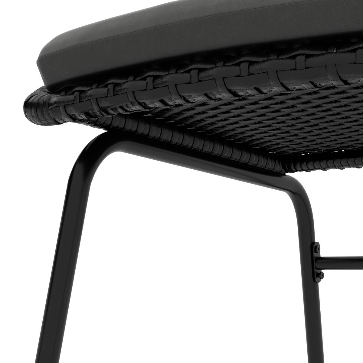 Outsunny 3 Piece Garden Bistro Set with 2 Round Wicker Chairs and Coffee Table