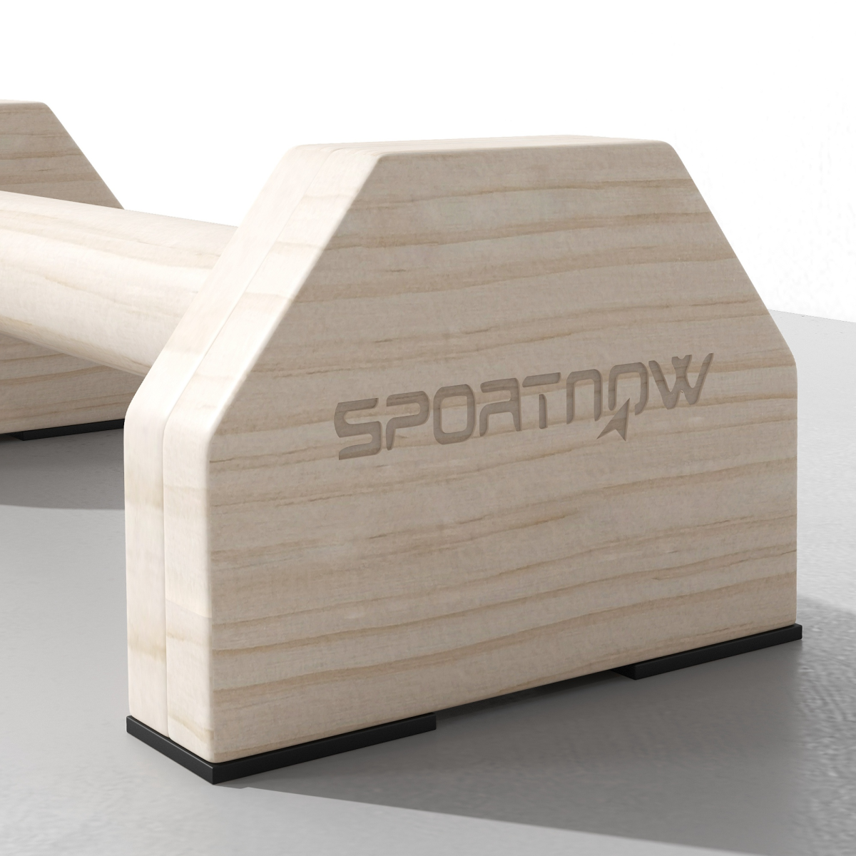 SPORTNOW Beechwood Wooden Parallettes Push Up Bars for Home Gym