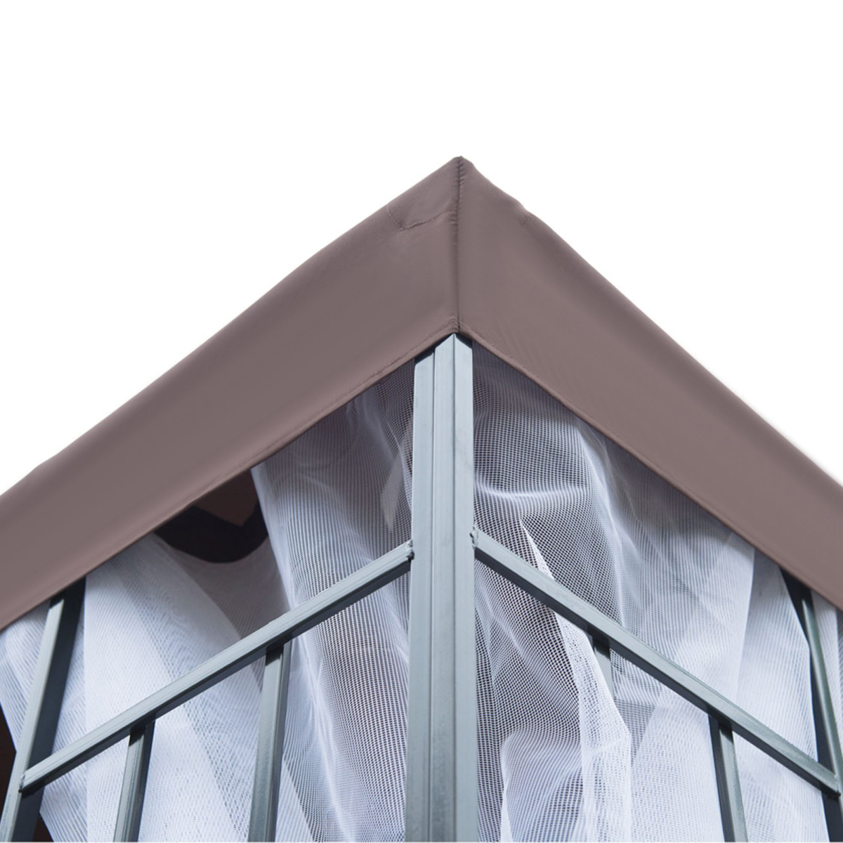 Outsunny 3x3m Garden Gazebo with Two-Tier Ventilated Canopy, 4 Mesh Sidewalls, Steel Frame