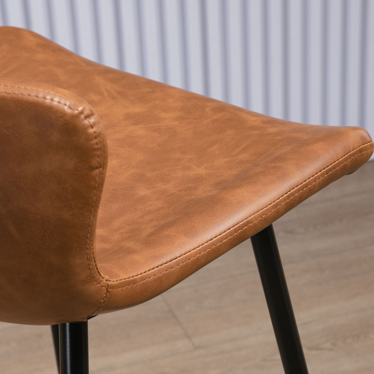 HOMCOM Set of 2 PU Leather Bar Stools with Backrest and Steel Legs