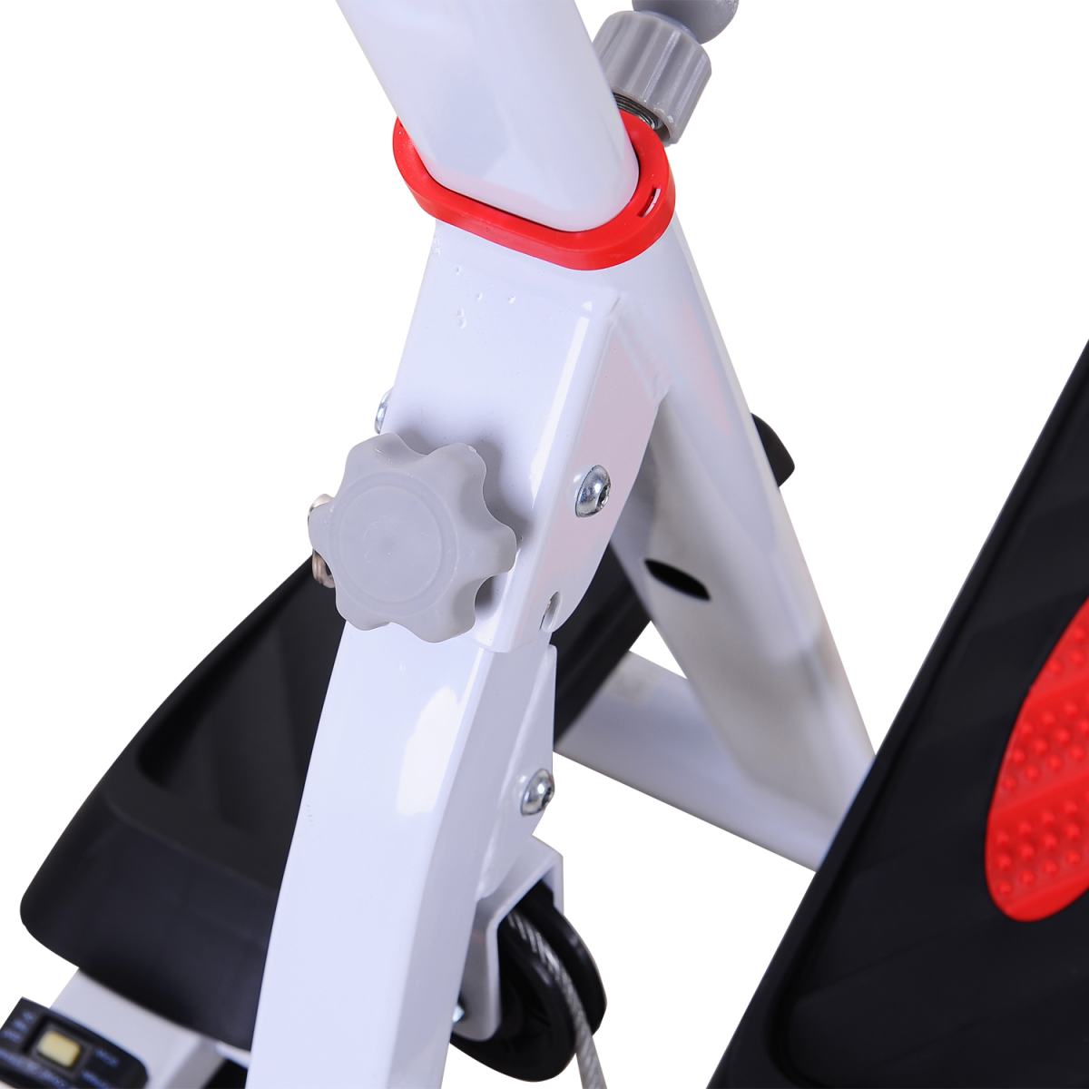 Foldable Stepper with Handlebar and LCD Display, Red, 110 kg Capacity