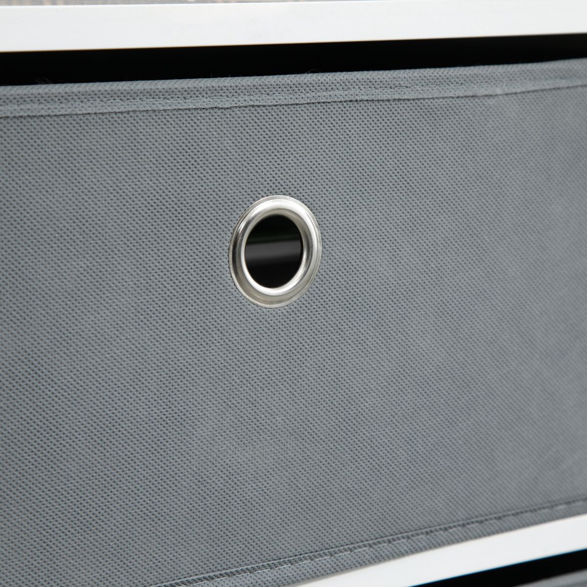 HOMCOM Fabric Dresser Storage Cabinet with 6 Drawers, White and Grey, Sturdy MDF Structure, Flat Top Storage?